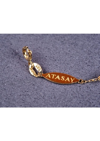 Zirkon Taşlı Çubuk ve Kareli Yeşil Altın Bileklik modelleri