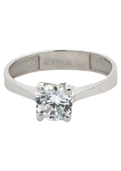 Zirkon Taşlı Klasik Tektaş Çift Renkli Yüzük fiyatları