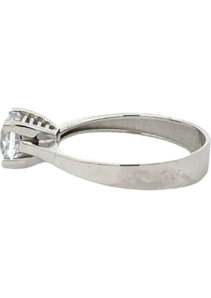 Zirkon Taşlı Klasik Tektaş Çift Renkli Yüzük modelleri