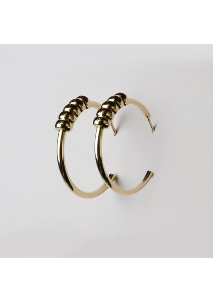 Top Top Modern Altın Küpe