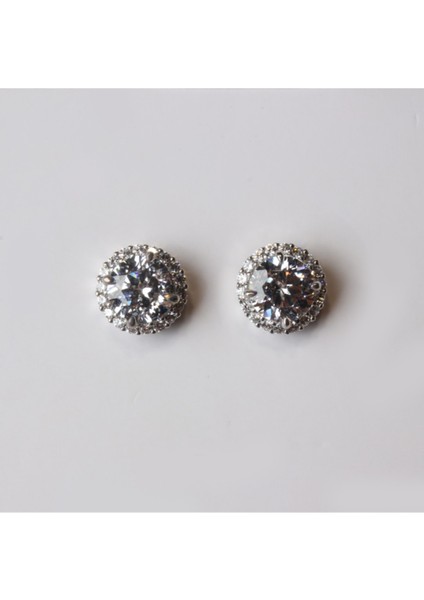 Swarovski Taşlı Beyaz Küpe