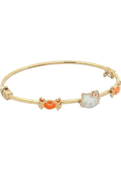 Mine Hello Kitty Figürlü Yeşil Altın Çocuk Kelepçe Bileklik fiyatları