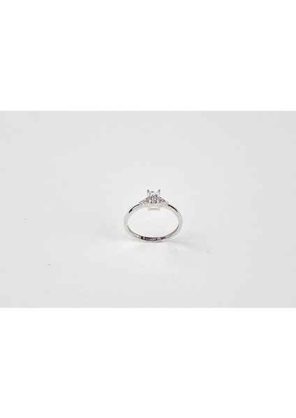 Swarovski Baget Taşlı Baget Beyaz Altın Yüzük