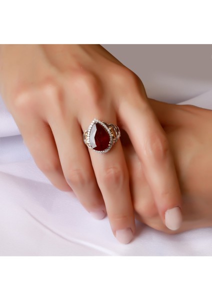 Pırlanta Yakut Taşlı Beyaz Altın Yüzük fiyatları