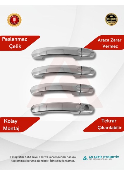 Volkswagen Transporter T6 Van Kapı Kolu (4 Kapı) 4 Parça 2015 ve Üzeri Krom Paslanmaz Çelik fiyatları