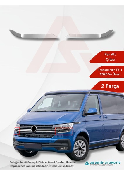 Volkswagen Transporter T6.1 Van Far Alt Çıtası 2 Parça 2020 ve Üzeri Krom Paslanmaz Çelik