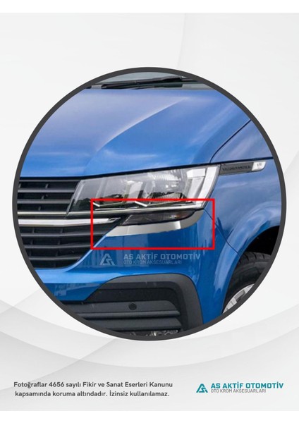 Volkswagen Transporter T6.1 Van Far Alt Çıtası 2 Parça 2020 ve Üzeri Krom Paslanmaz Çelik modelleri