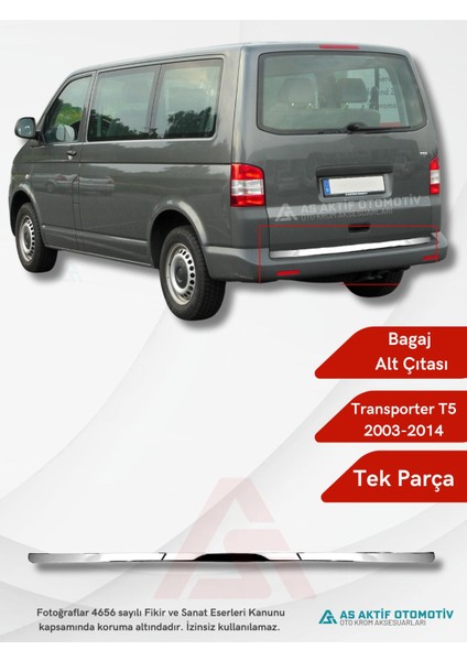 Volkswagen Transporter T5 Van Bagaj Alt Çıtası 2003-2014 Krom Paslanmaz Çelik