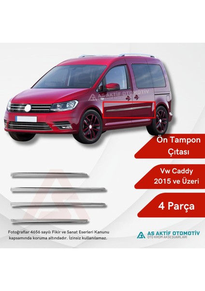 Volkswagen Caddy Mini Van Yan Kapı Çıtası 4 Parça 2015 ve Üzeri Krom Paslanmaz Çelik