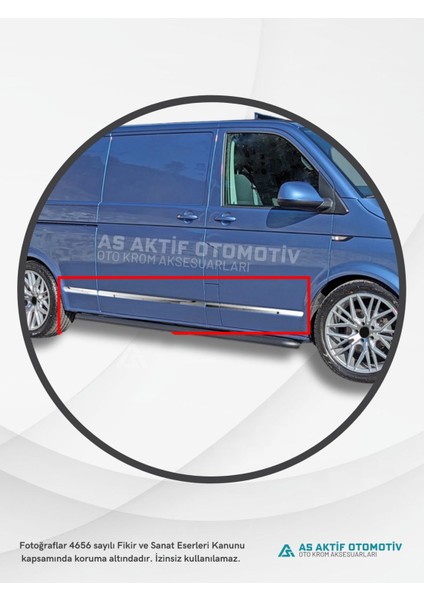 Volkswagen Transporter T6 Van Yan Kapı Çıtası (Uzun Şasi) 7 Parça 2015 ve Üzeri Krom Paslanmaz Çelik modelleri