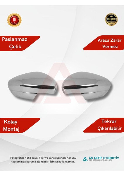 Fiat Egea Sd/hb/sw Ayna Kapağı 2 Parça 2015 ve Üzeri Krom Paslanmaz Çelik fiyatları