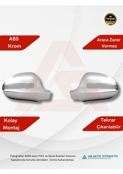 Aktif Oto Krom Fiat Albea Sd Ayna Kapağı 2 Parça 2012 ve Üzeri Abs Krom