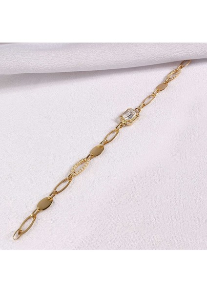 Zirkon Baget Taşlı Tasarım Yeşil Altın Bileklik fiyatları