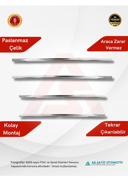 Fiat Egea Sd/hb Uyumlu Cam Çıtası- Geniş Model 4 Parça 2015 ve Üzeri Krom Paslanmaz Çelik fiyatları