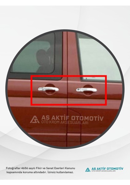 Volkswagen Transporter T6 Van Kapı Kolu (3 Kapı) 3 Parça 2015 ve Üzeri Krom Paslanmaz Çelik