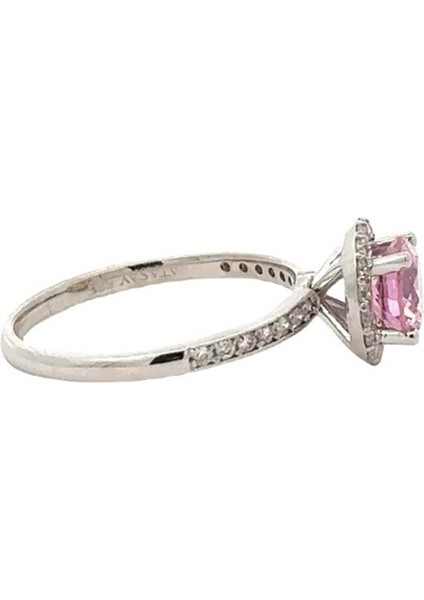 Pırlanta Sentetik Renkli Taşlı Beyaz Altın Yüzük modelleri