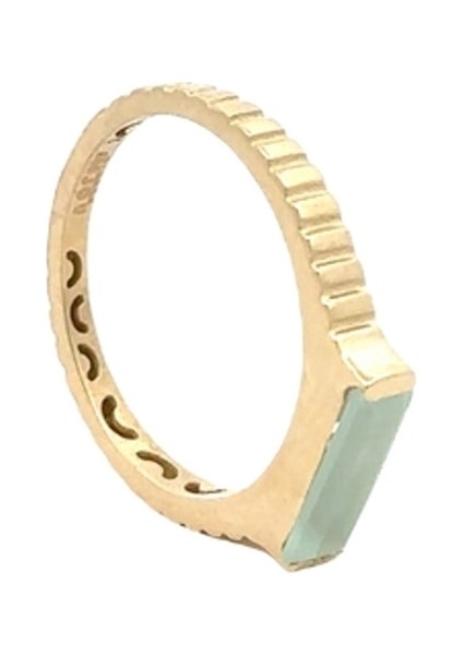 Peridot Taşlı Modern Tarz Altın Yüzük