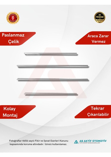 Dacia Duster Suv Cam Çıtası 4 Parça 2010-2017 Krom Paslanmaz Çelik fiyatları