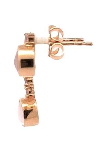 Pink Quartz Taşlı Şık Rose Küpe modelleri