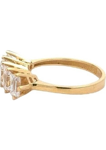 Zirkon Emerald Kesim Taşlı Beştaş Altın Yüzük indirimleri