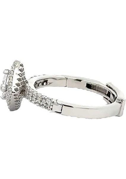 Swarovski Taşlı Dört Boy Büyüyebilen Beyaz Altın Yüzük modelleri