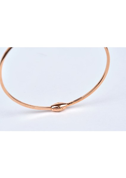 Zirkon Taşlı Rose Altın Kelepçe Bileklik