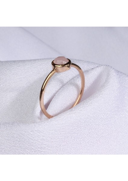 Pink Quartz Taşlı Rose Altın Yüzük fiyatları