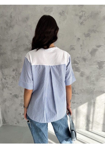 Beyaz Renk Arkası Gömlek Detaylı Tshirt fiyatları