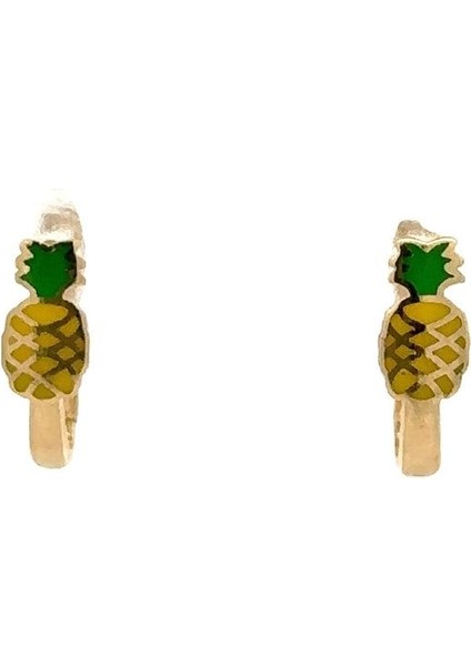 Mine Ananas Figürlü Altın Çocuk Küpe
