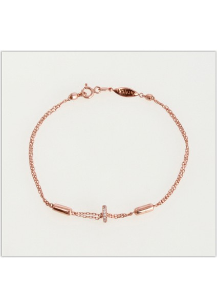 Geometrik Figürlü Rose Altın Bileklik