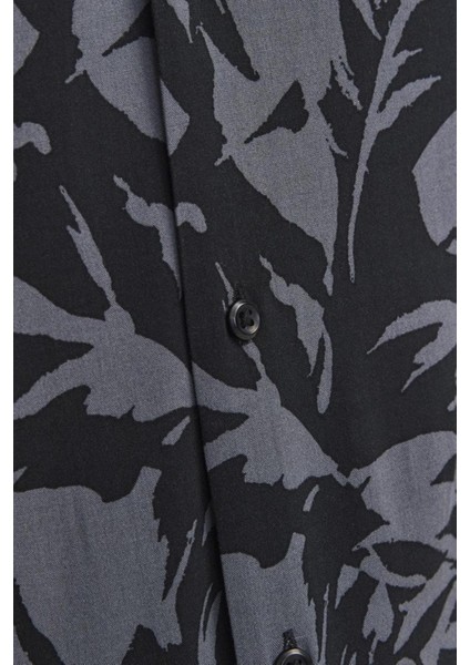 Jjguru Monochrome Aop Resort Gömlek SS12249210 Siyah-2 fırsatları