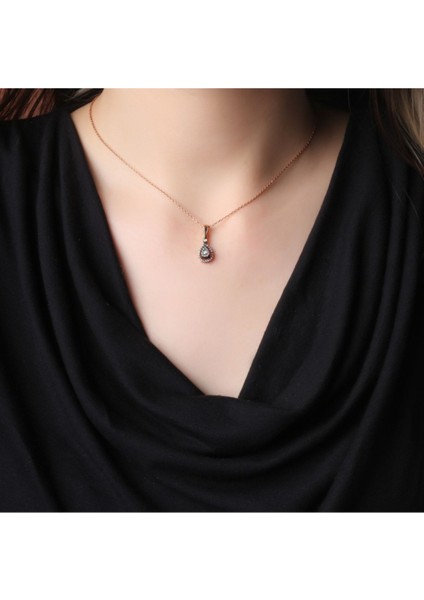 Elmas Damla Kesim Rose Altın Kolye