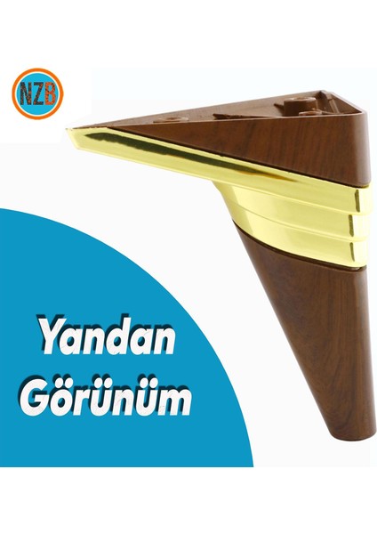 Mobilya Kanepe Çekyat Sehpa Tv Ünitesi Koltuk Ayağı Baza Ayakları Yeni Ceviz Altın 14 cm modelleri