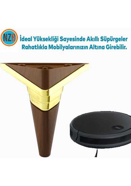 Mobilya Kanepe Çekyat Sehpa Tv Ünitesi Koltuk Ayağı Baza Ayakları Yeni Ceviz Altın 14 cm fırsatları
