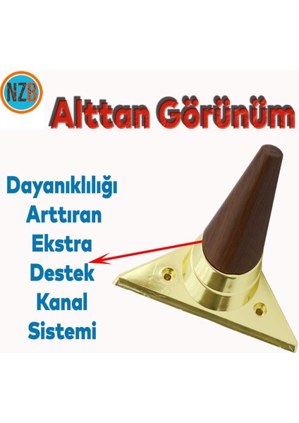 Mobilya Kanepe Çekyat Sehpa Tv Ünitesi Koltuk Ayağı Baza Ayakları Yeni Ceviz Altın 14 cm indirimleri
