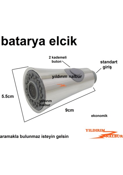 Evye Bataryası El Duşu Ekonomik Fiskiyesi Elcik 2 Kademe El Duşu fiyatları