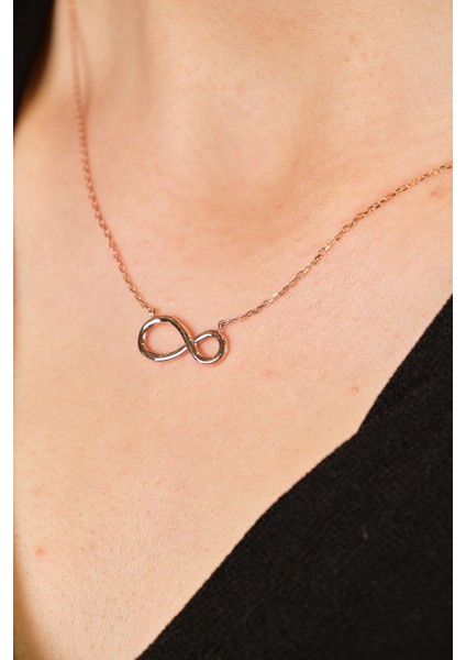 Zirkon Taşlı Sonsuzluk Rose Kolye modelleri