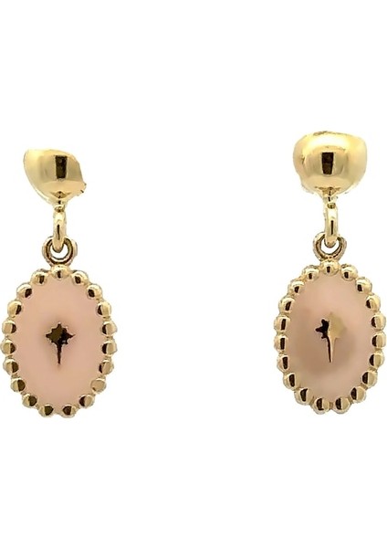 Mine Kuzey Yıldız Detaylı Sallantılı Altın Çocuk Küpe