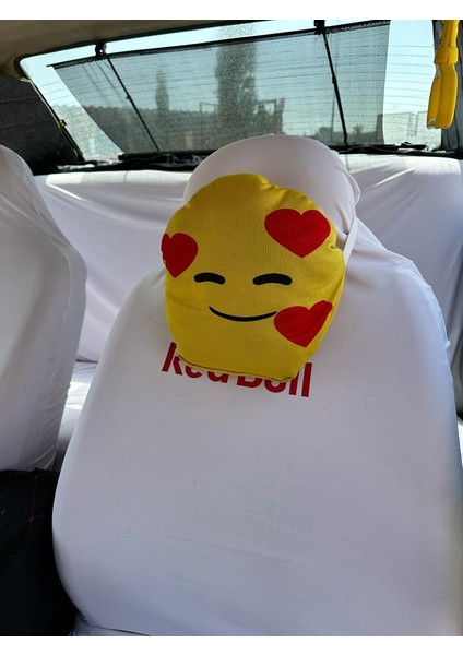 Emoji Oto Boyun Yastığı Kalp Yedi Sarı