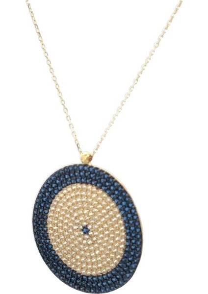 Büyük Nazarlık Detaylı Altın Kolye