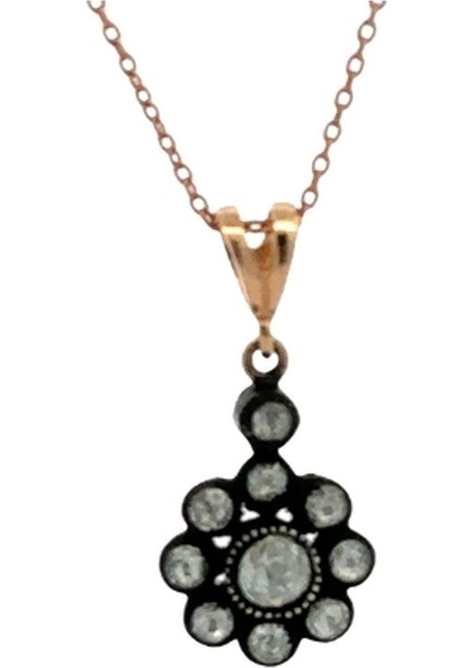 Elmas Taşlı Klasik Gül Model Rose Altın Kolye modelleri