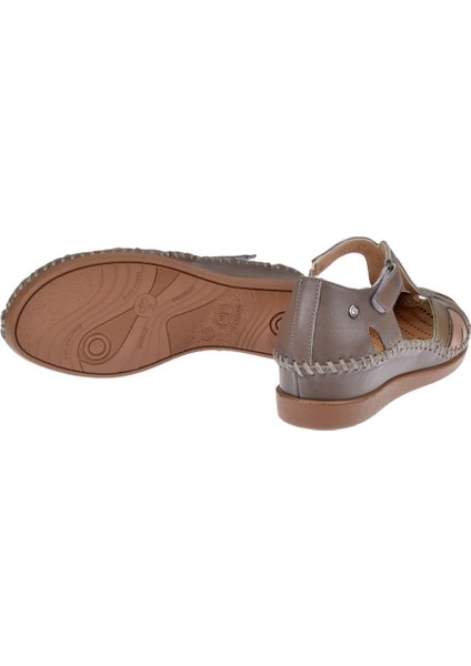 Hakiki Deri Comfort Kadın Sandalet FOR-22521 VİZON indirimleri
