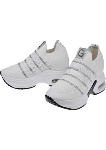 Içten Gizli Dolgu Tabanlı Kadın Spor Ayakkabı GJ-3004 Beyaz fırsatları