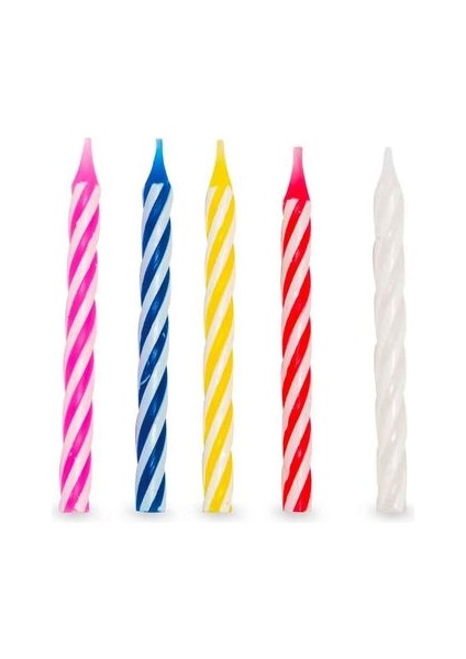 Karışık Renkli Çubuk Mum 24' Lü Doğum Günü Pasta Mumu - Pasta Süsü modelleri