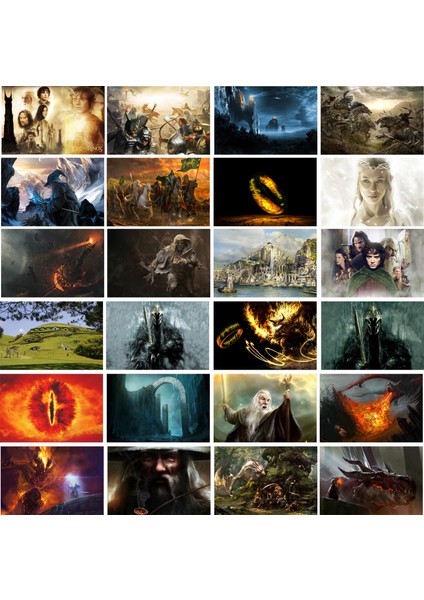 Yüzüklerin Efendisi Temalı Kartpostal Seti (10X15 cm 24 Adet)