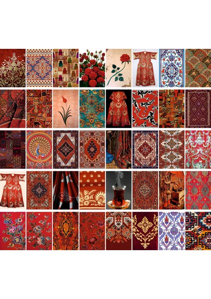 Türk Kırmızısı Temalı Kartpostal Seti (10X15 cm 40 Adet)