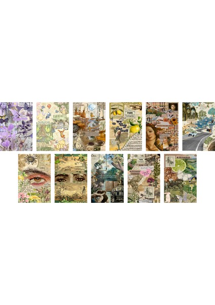 Kolaj Temalı Kartpostal Seti (10X15 cm 11 Adet)