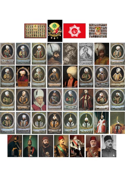Padişahlar Konulu Kartpostal Seti (10X15 cm 43 Adet)