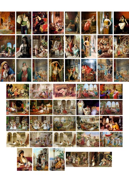 Osmanlı-Harem Temalı Kartpostal Seti (10X15 cm 49 Adet)