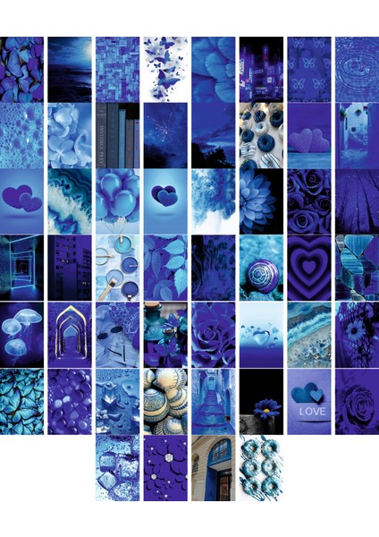 Lacivert Temalı Kartpostal Seti (10X15 cm 52 Adet)